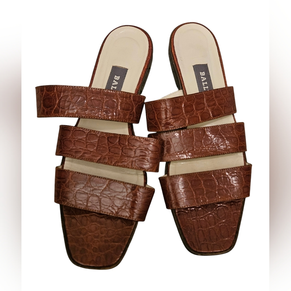Vintage Bally triple strap slide